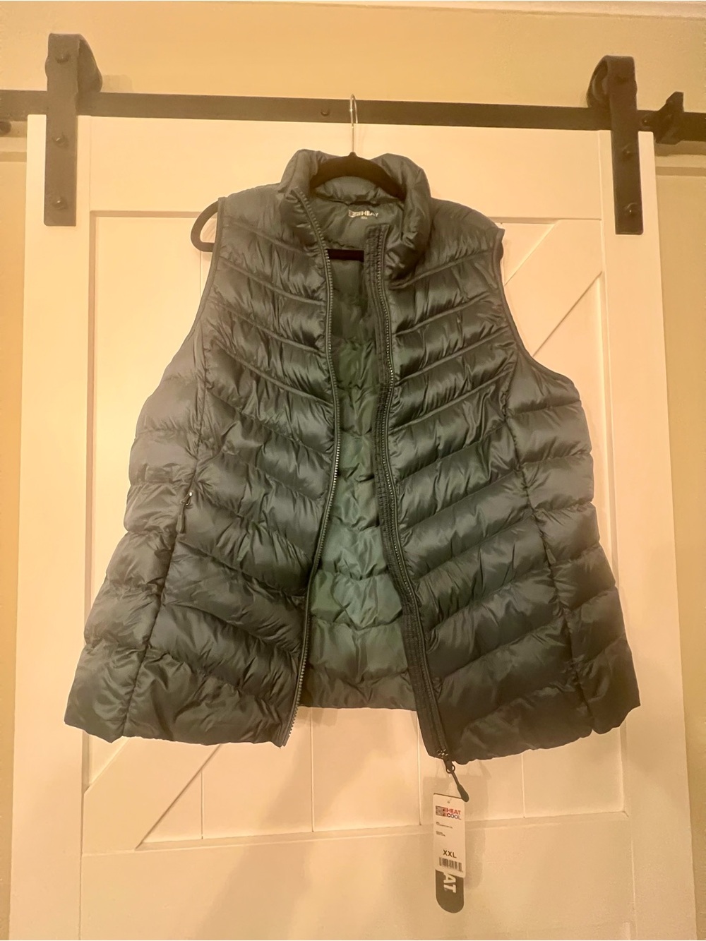 32 Degrees Quilted Packable Vest in Teal Green